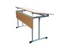 Двухместная парта с регулируемым углом наклона столешницы на круглой трубе