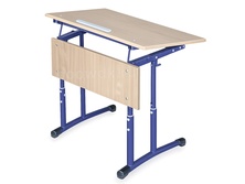 Школьная парта одноместная с регулируемым углом наклона и высотой столешницы на круглой трубе